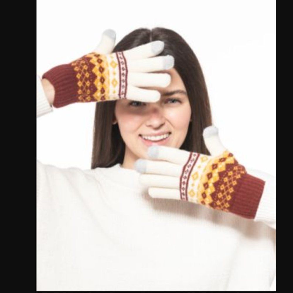 Jenni Sweater Style Fair Isle Knit Gloves